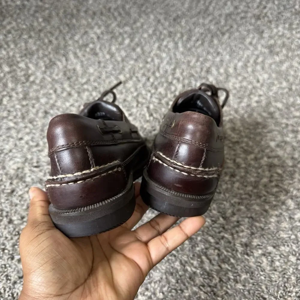 VTG Bass Shoes Mens 9.5 M Brown Leather Boat Deck Casual Moc Toe Loafers